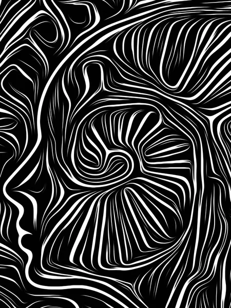 Cerebro Vórtice Woodcut — Foto de Stock