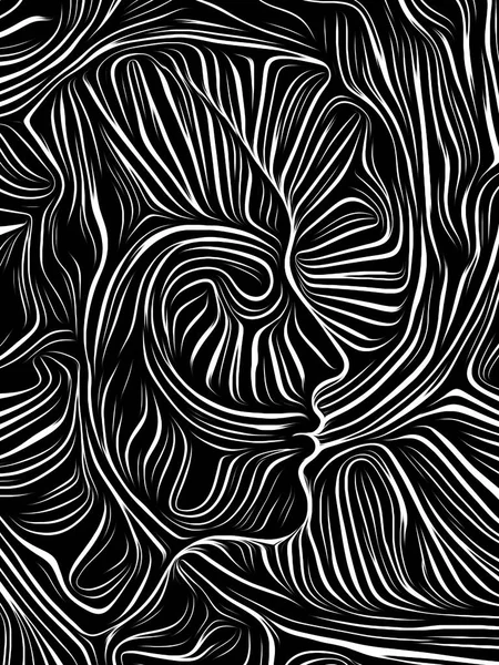Woodcut em espiral cerebral — Fotografia de Stock