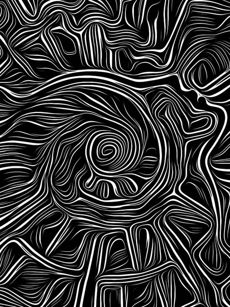 Umysł Swirl Woodcut — Zdjęcie stockowe