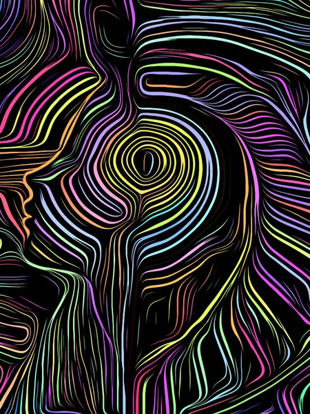 Brain Swirl Woodcut — Stock Photo, Image