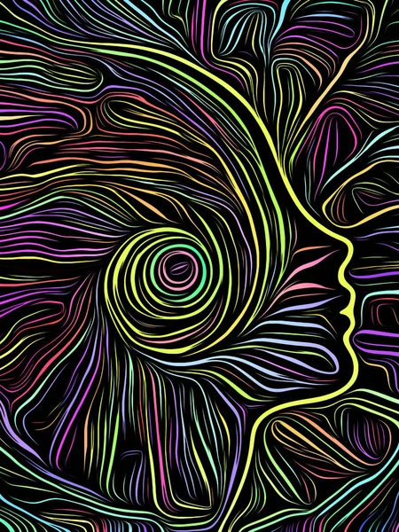 Brain Swirl Woodcut — Stock Photo, Image