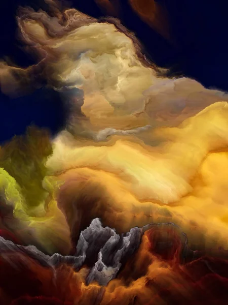 Paesaggio nuvoloso dipinto — Foto Stock