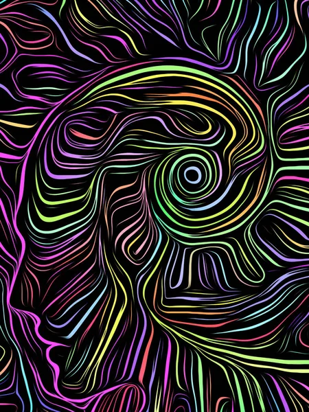 Woodcut em espiral cerebral — Fotografia de Stock