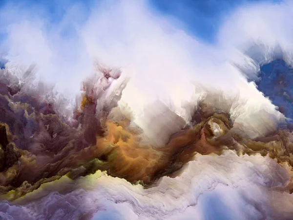 Vers un paysage nuageux numérique — Photo