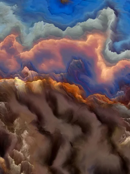 Paysage nuageux peint — Photo