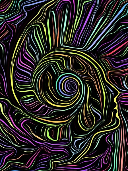 Brain Swirl träsnitt — Stockfoto