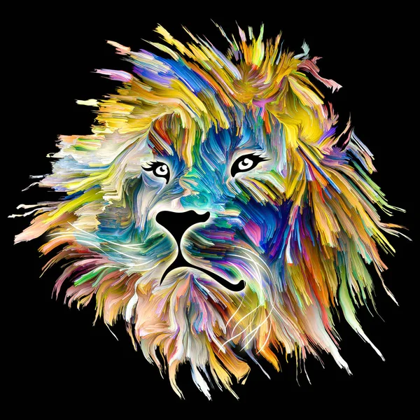 Abstract Lion Color Painting