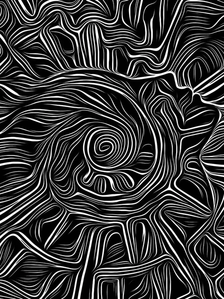 Umysł Swirl Woodcut — Zdjęcie stockowe