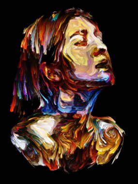 Renkli Kadın Portre Boyama.
