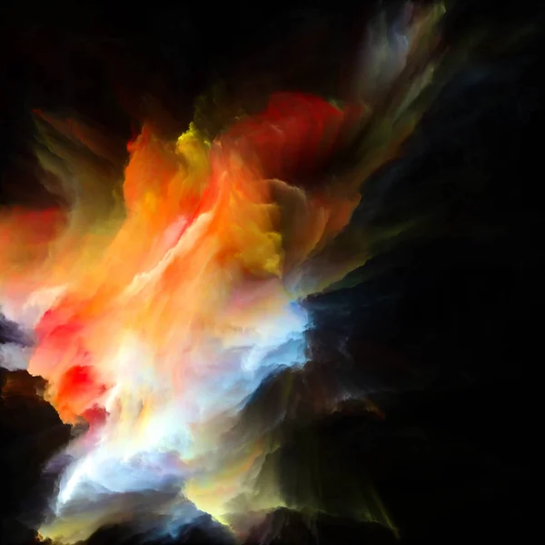 彩色涂料飞溅爆炸的虚拟化 — 图库照片