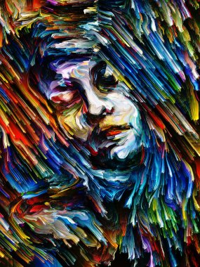 Renkli Soyut Portre Boyama.