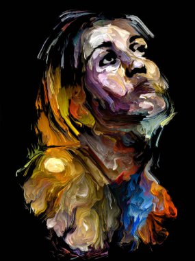 Renkli Kadın Portre Boyama.