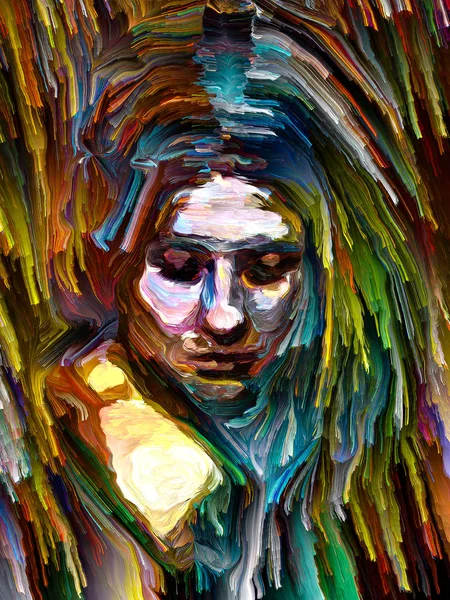Colorful Abstract Portrait Painting.