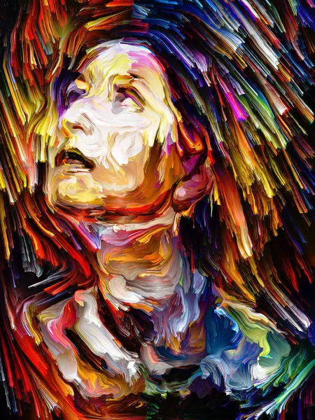 Pintura abstrata colorida do retrato . — Fotografia de Stock