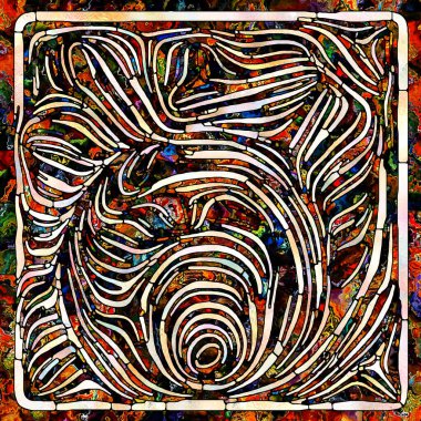 Broken Textures. Unity of Stained Glass series. Visually pleasing composition of pattern of color and texture fragments for works on unity of fragmentation, art, poetry and design