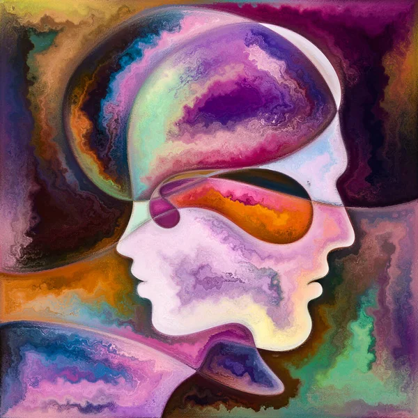 Vibrant Minds Colors Series Design Composed Human Silhouettes Art Textures — Stock Photo, Image