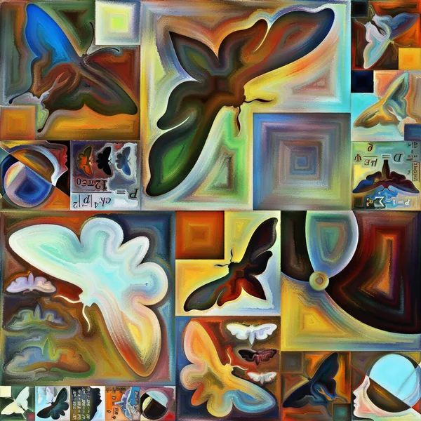 Inner Encryption Series Collage Abstract Organic Forms Math Formulas Art — Stock Photo, Image