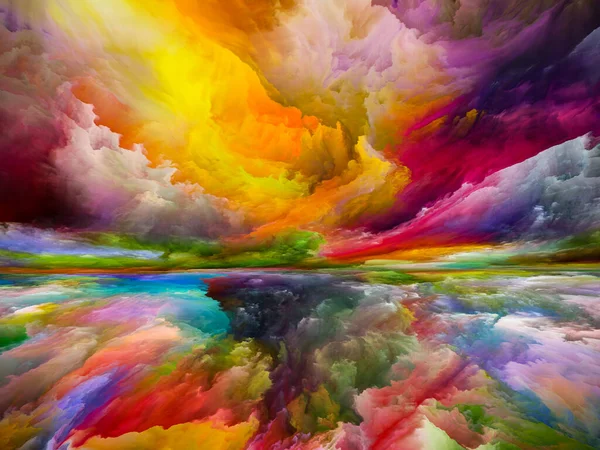 Spektrální Hory Útěk Reality Pozadí Složení Surrealistického Západu Slunce Barvy — Stock fotografie