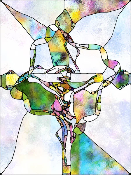 Shards Belief Cross Stained Glass Series Abstract Background Made Organic — 스톡 사진