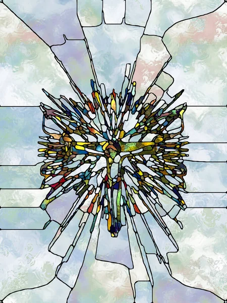 Scherven Van Het Geloof Cross Stained Glass Serie Grafische Samenstelling — Stockfoto