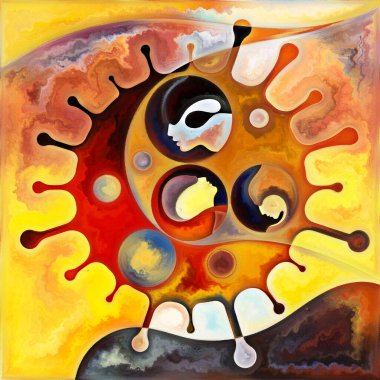 Virüs serisini girin. Enfeksiyon, ölüm, ölüm, şiir ve sanat konularındaki viral siluetin renk kompozisyonu.