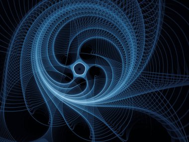 Matematik serisi görselleştiriliyor. Fraktal Evren 'in Mavi Çizgileri. Bilimsel, eğitim ve teknolojik altyapılar için sanal topolojinin karmaşık sunumu.