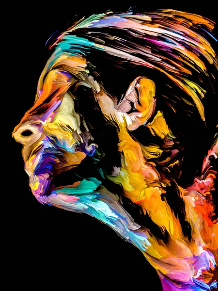 Цветная Женщина Яркий Портрет Молодой Женщины Тему Творчества Воображения Искусства — стоковое фото