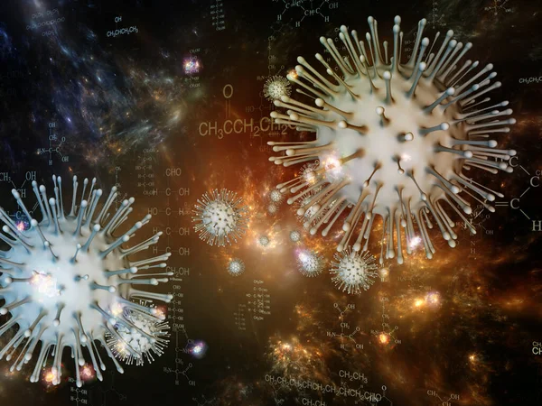 Rzeczywistość Koronawirusa Seria Wirusowej Epidemii Ilustracja Cząsteczek Koronawirusu Mikroelementów Kosmicznych — Zdjęcie stockowe