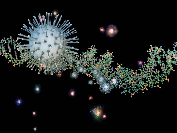 Coronavirus Matek Vírusjárvány Sorozat Coronavirus Részecskék Mikrotéri Elemek Illusztrációja Vírus — Stock Fotó