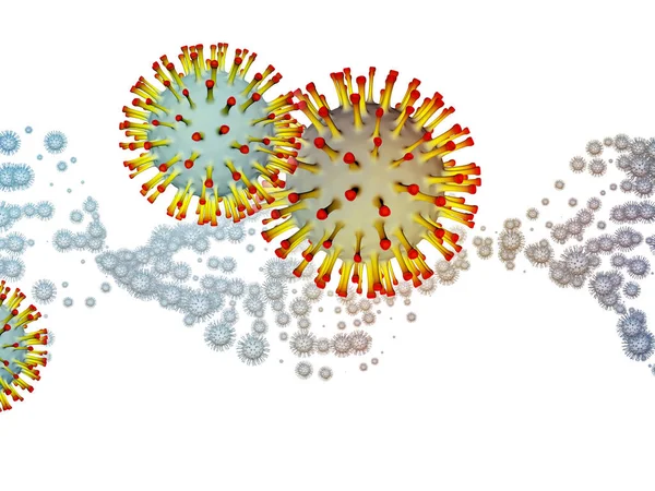 Spazio Coronavirus Serie Epidemica Virale Illustrazione Particelle Coronavirus Elementi Microspaziali — Foto Stock
