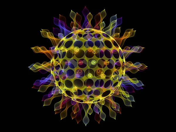 Serie Virus Frattali Rendering Particelle Virali Colorate Traslucide Sul Tema — Foto Stock