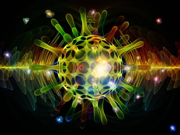 Viral Series Translucent Virus Particle Abstract Microscopic Environment Rendering Subject — Stock Photo, Image