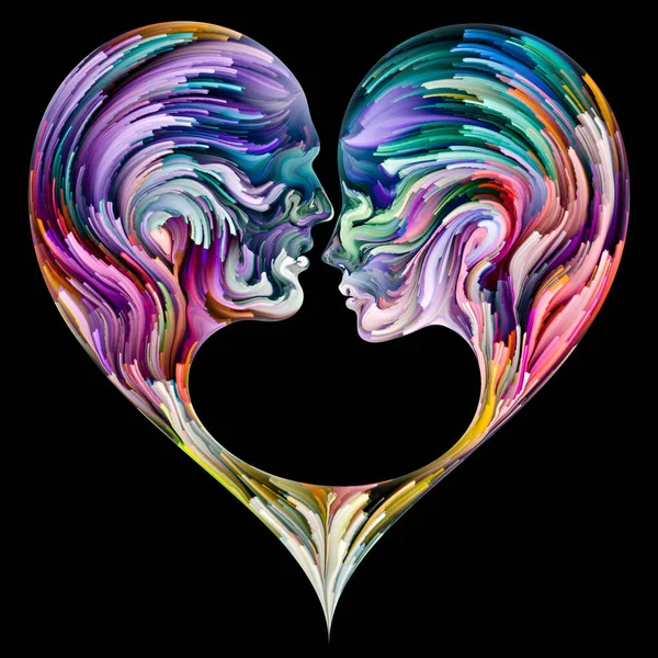 Emocionální Série Palette Srdeční Prostor Abstraktní Malba Zářivých Barev Fúzi — Stock fotografie