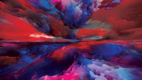 Nuvole Spettrali Fuga Alla Serie Reality Sfondo Disegno Surreale Tramonto — Foto Stock