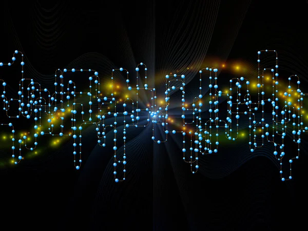 Samenstelling Van Abstract Netwerk Licht Fractal Element Het Gebied Van — Stockfoto