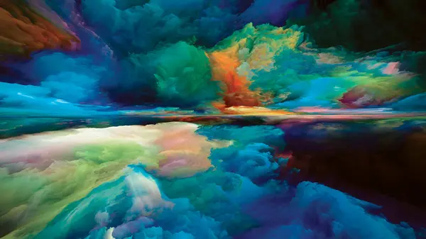 Hayalet Dağları Gerçekliğe Kaçış Dizisi Günbatımının Gerçeküstü Günbatımı Renkleri Dokuları — Stok fotoğraf
