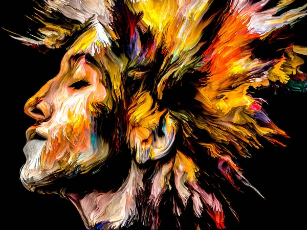 Serial Woman Color Lukisan Digital Abstrak Potret Wanita Muda Pada — Stok Foto