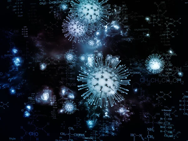 Coronavirus Chemistry Viral Epidemic Series Illustration Coronavirus Particles Micro Space — Stock Photo, Image