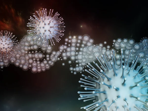 Coronavirus Reality Serie Epidemica Virale Illustrazione Particelle Coronavirus Microelementi Spaziali — Foto Stock