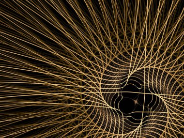 Matematik serisi görselleştiriliyor. Fraktal Evren 'in Altın Çizgileri. Bilimsel, eğitim ve teknolojik altyapılar için sanal topolojinin karmaşık sunumu.