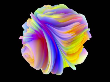 Boyutluluk ve renk parlaklığını vurgulamak için 3B dizin renk büküm ve sunumu 3B