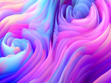 Renk Fırtınası serisi. Sanat ve tasarım konularında duvar kağıdı veya arkaplan olarak hizmet verecek soyut doymuş köpüğün 3 boyutlu oluşturulması