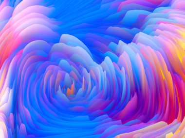 Renk Fırtınası serisi. Sanat ve tasarım konularında duvar kağıdı veya arkaplan olarak hizmet verecek soyut doymuş köpüğün 3 boyutlu oluşturulması