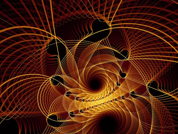 Visualizing Mathematics Series Golden Lines Fractal Universe Intricate Render Virtual — Stock Photo, Image