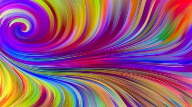 Hareket halinde boyayın. Sıvı Ekran serisi. Sanat, tasarım ve teknoloji projelerine zemin hazırlamak için canlı tonlar ve degradelerin yaratıcı düzenlemesi