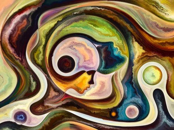 Beziehungen Textur Serien Hintergrund Von Menschengesichtern Farben Organischen Strukturen Fließenden — Stockfoto
