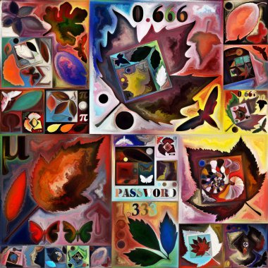 Çıkış Formu. Gizli şifre serisi. İnsan siluetinin düzenlenmesi, sanat dokuları ve renklerin iç yaşam, drama, şiir ve algı teması üzerine etkileşimi