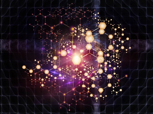 Серия Молекулярных Структур Организация Абстрактных Атомов Кристаллическую Сеть Тему Науки — стоковое фото