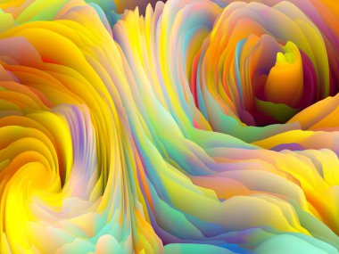 Renk Fırtınası serisi. Sanat ve tasarım konularında duvar kağıdı veya arkaplan olarak hizmet verecek soyut doymuş köpüğün 3 boyutlu oluşturulması