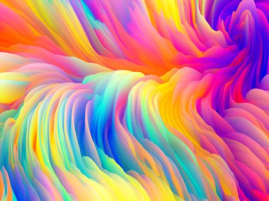 Renk Fırtınası serisi. Sanat ve tasarım konusunda duvar kâğıdı veya arkaplan olarak hizmet verecek canlı sanal köpük girdaplarının 3 boyutlu oluşturulması